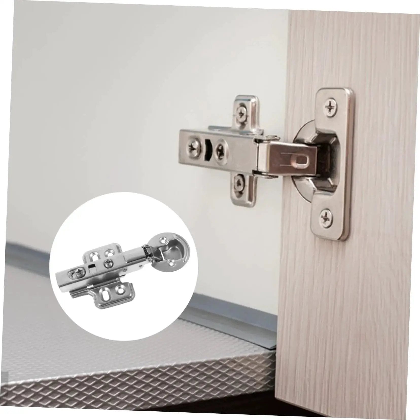 Stainless Steel Cabinet Door Hinges With Hydraulic Buffer Soft Close For Kitchen Cabinets Heavy Duty 2 Pack Self Closing Cupboard Hinges With High Load Capacity Rust Proof Corrosion Resistant Easy To Install And Long Lasting installed on a wooden cabinet door.