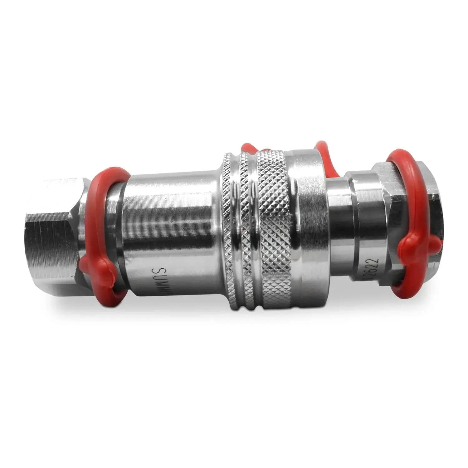 One Half Inch ISO 5675 Hydraulic Quick Connect Tractor Couplers Poppet Pioneer Style With Dust Caps Heavy Duty Hardened Steel