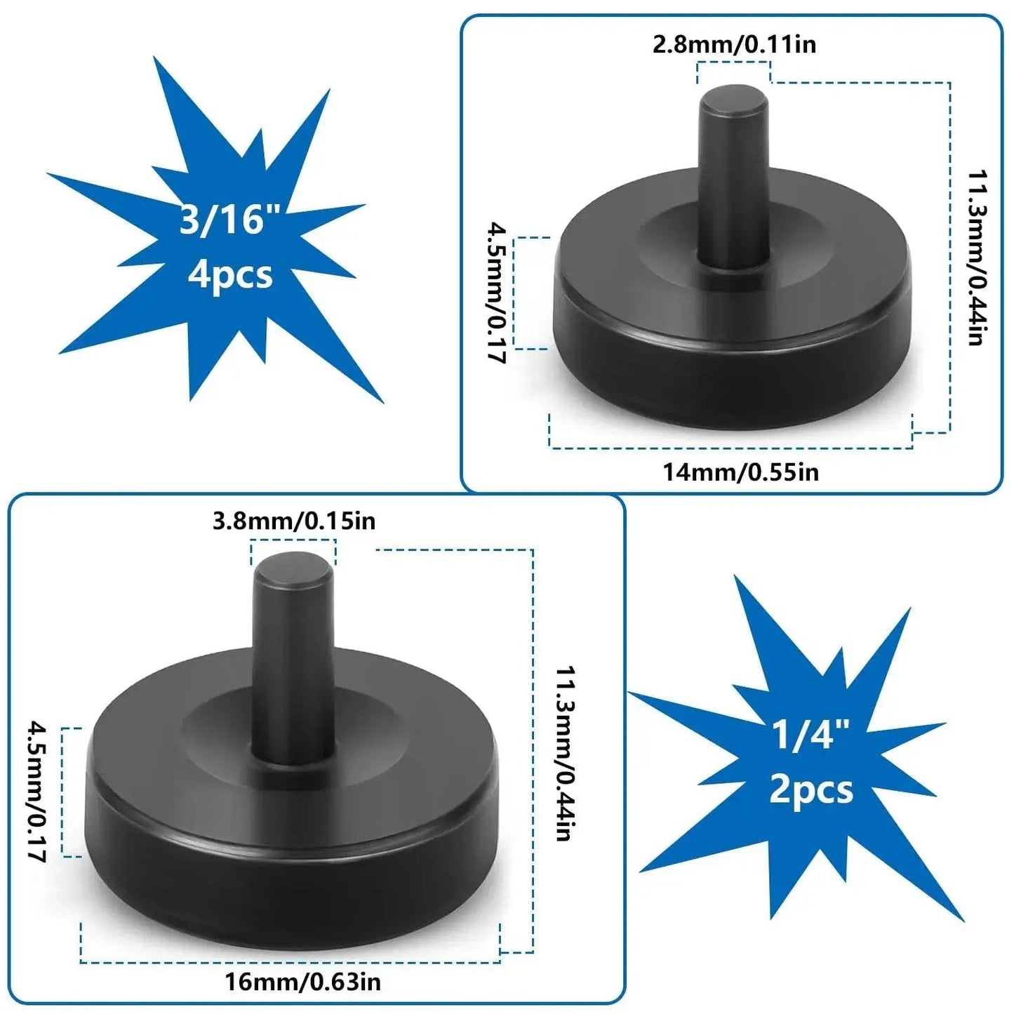 Brake Line Double Flare Adapters Set 3/16 And 1/4 Inch With Flare Dies shown in two sizes