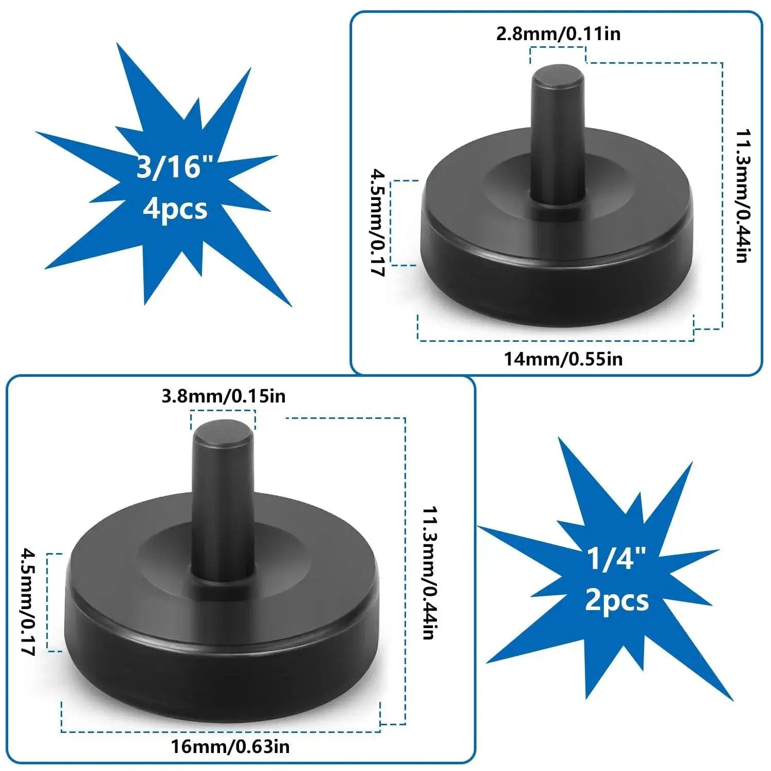 Brake Line Double Flare Adapters Set 3/16 And 1/4 Inch With Flare Dies shown in two sizes