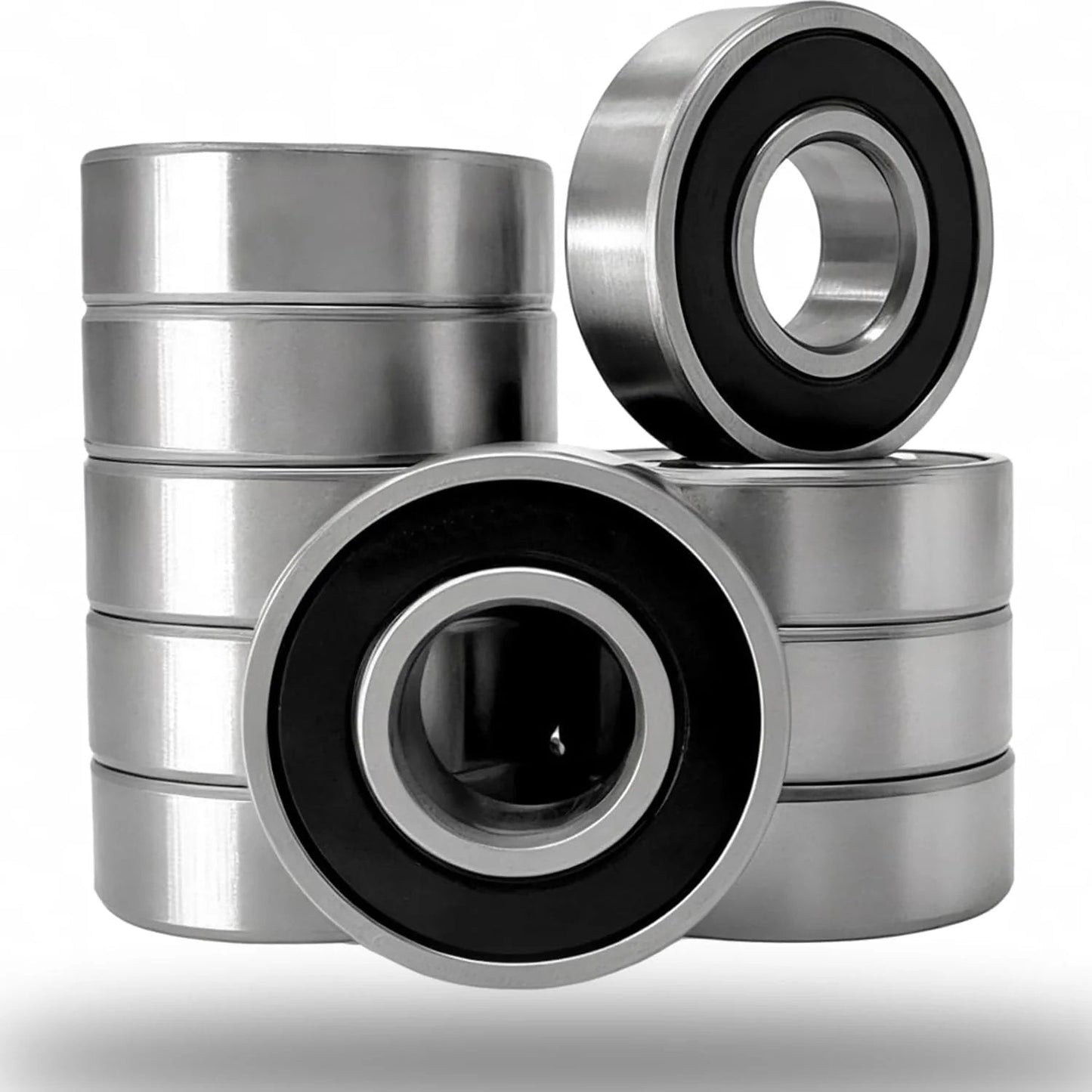 10 Pack Deep Groove Ball Bearings 6202-2RS With Double Rubber Seals 15x35x11mm Pre Lubricated For Stable Performance And Low Maintenance High RPM Up To 23,000 For Hobby DIY And Small Machinery