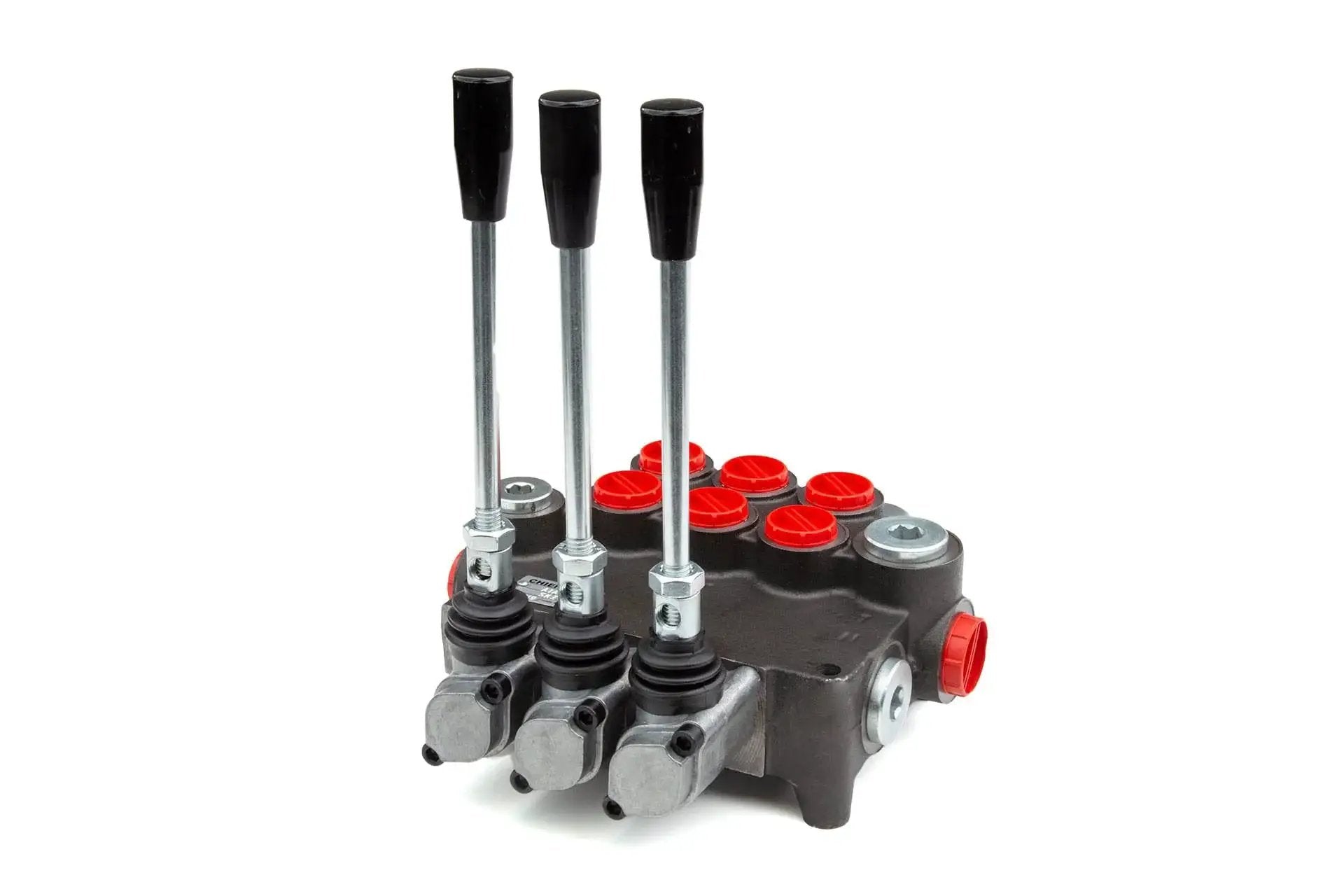 G Series P80 3 Spool Hydraulic Speed Control Directional Valve with 21 GPM, SAE inlet and work ports, 3625 PSI, close-up view