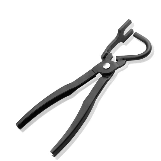 Exhaust Hanger Removal Tool And Rubber Bracket Pliers For All Vehicles, shown in close-up with black metal finish.