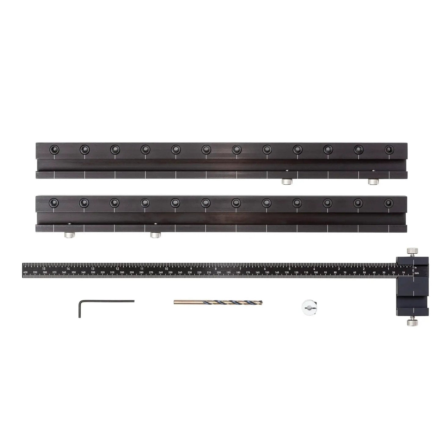 Long Pull and Rapid Center Combo Without Case for Shelf Installations, portable 32mm shelf pin jig, aluminum