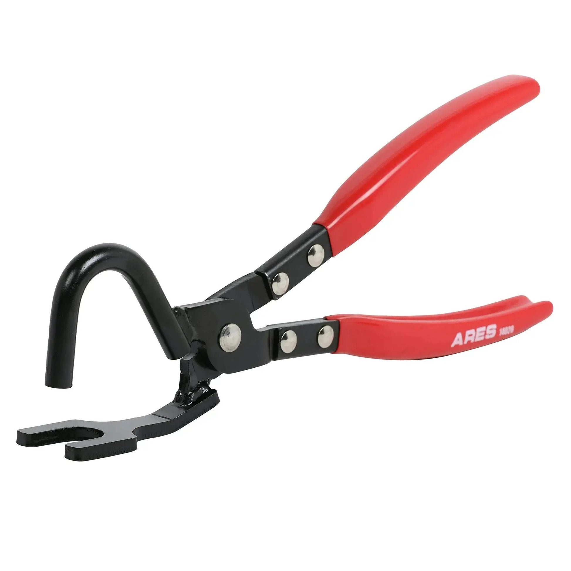 Heavy Duty Exhaust Hanger Removal Pliers With 25 Degree Offset For Hard To Reach, red handles, metal construction