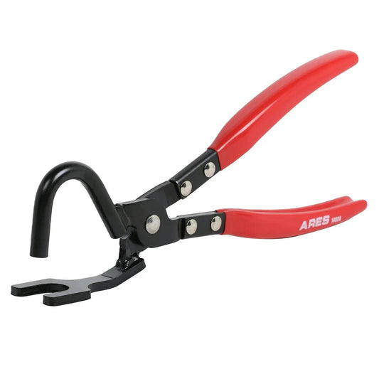 Heavy Duty Exhaust Hanger Removal Pliers With 25 Degree Offset For Hard To Reach, red handles, metal construction