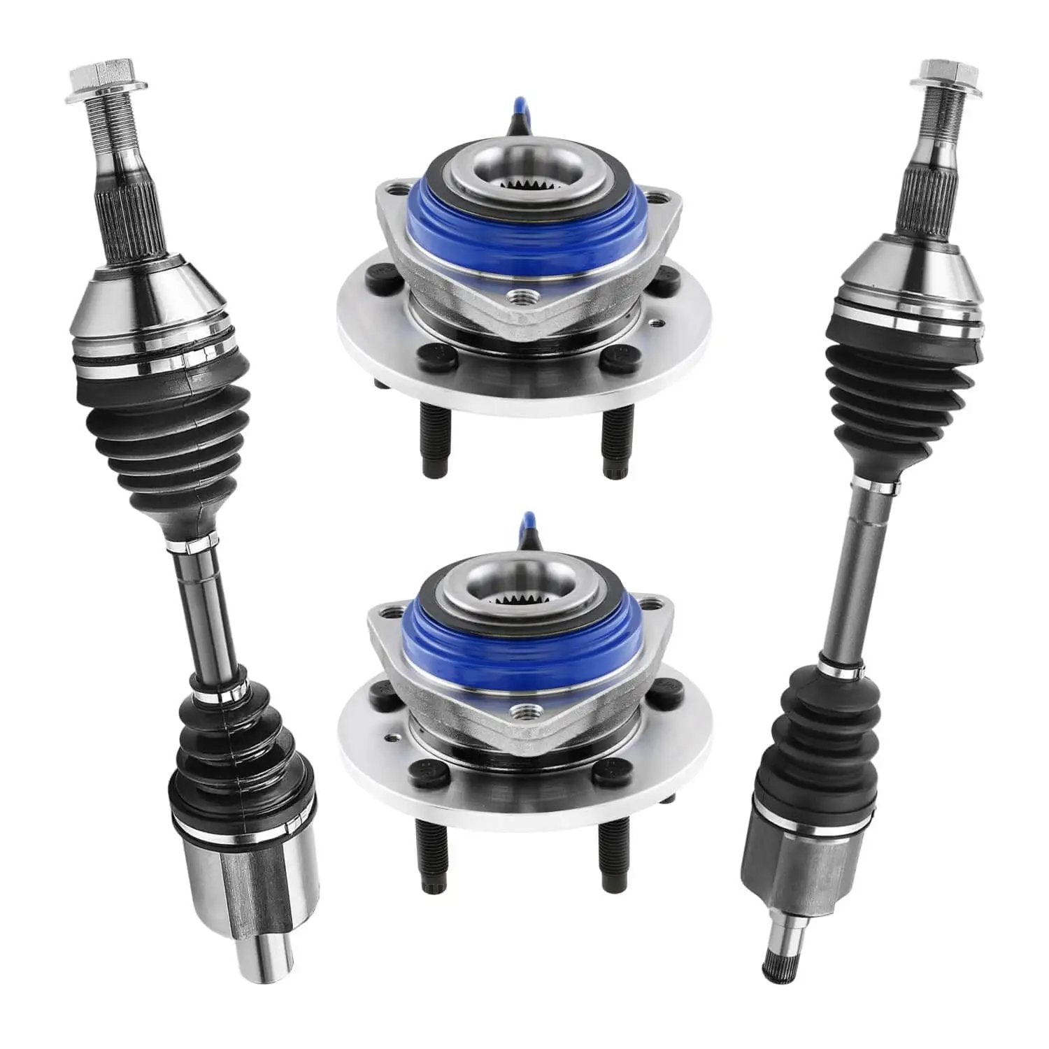 Front CV Axle Shafts Left And Right With Wheel Hub Bearing Assemblies And ABS Replacement Kit For Buick Lucerne 2006-2008 4 Piece Set
