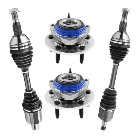 Front CV Axle Shafts Left And Right With Wheel Hub Bearing Assemblies And ABS Replacement Kit For Buick Lucerne 2006-2008 4 Piece Set