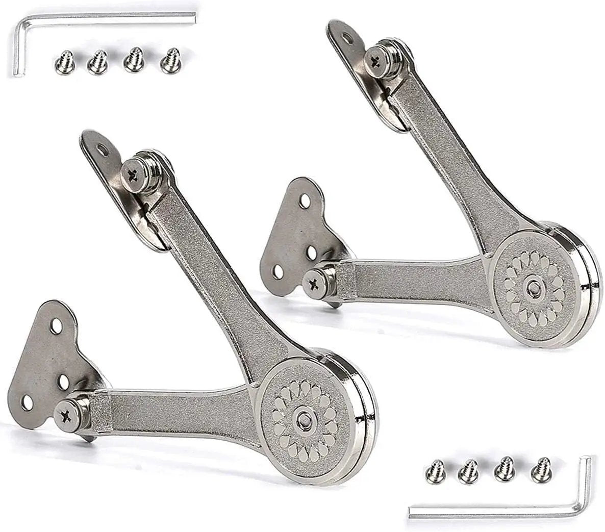 Heavy Duty Lid Stay Hinges For Cabinets And Toy Boxes, 110 Degree Folding Lid Support, Adjustable Weight With Included Allen Wrench