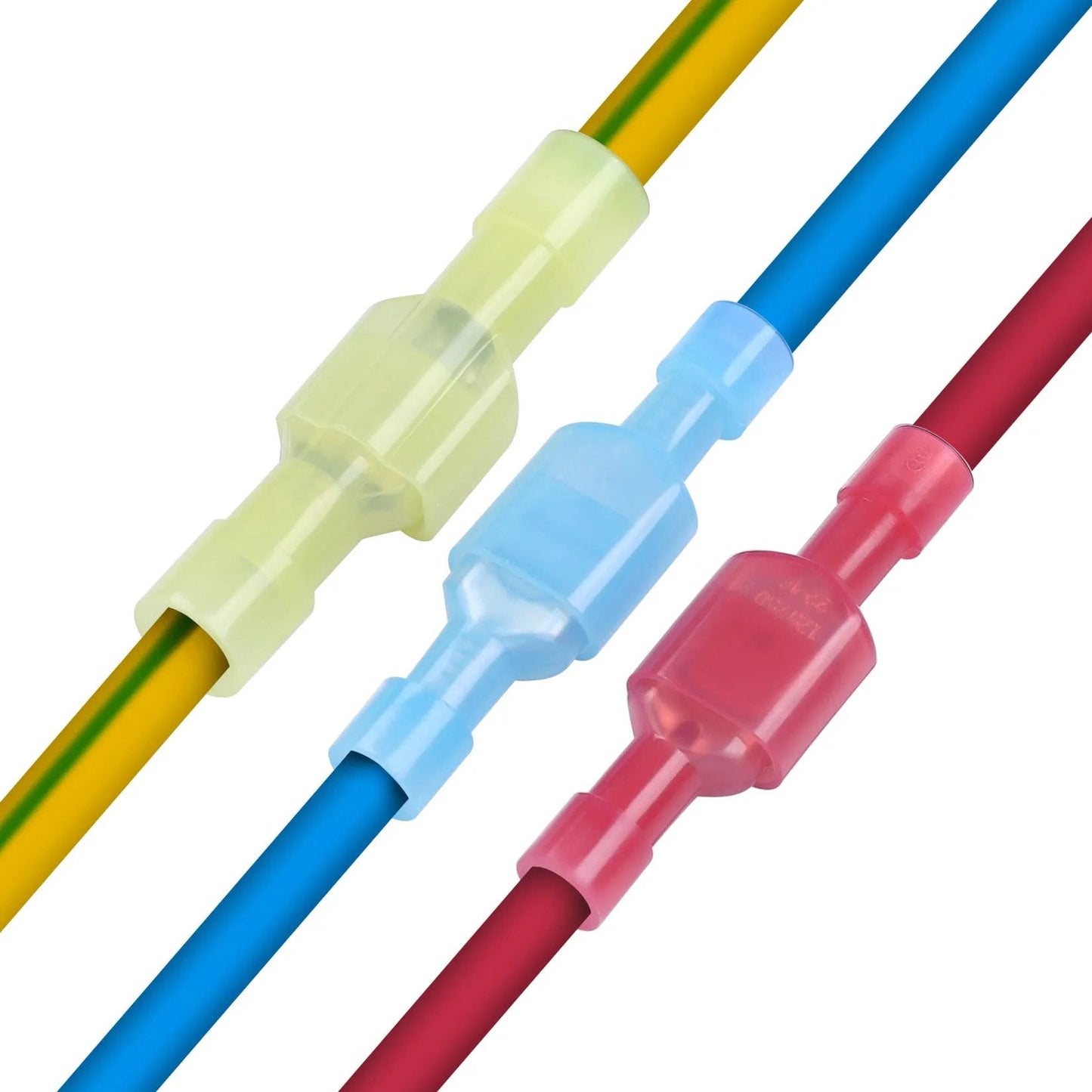 Blue Nylon Insulated Female Spade Connectors 16 To 14 AWG Quick Disconnect Terminal Crimp Connectors 100 Pieces XHF Tin Plated Copper Core