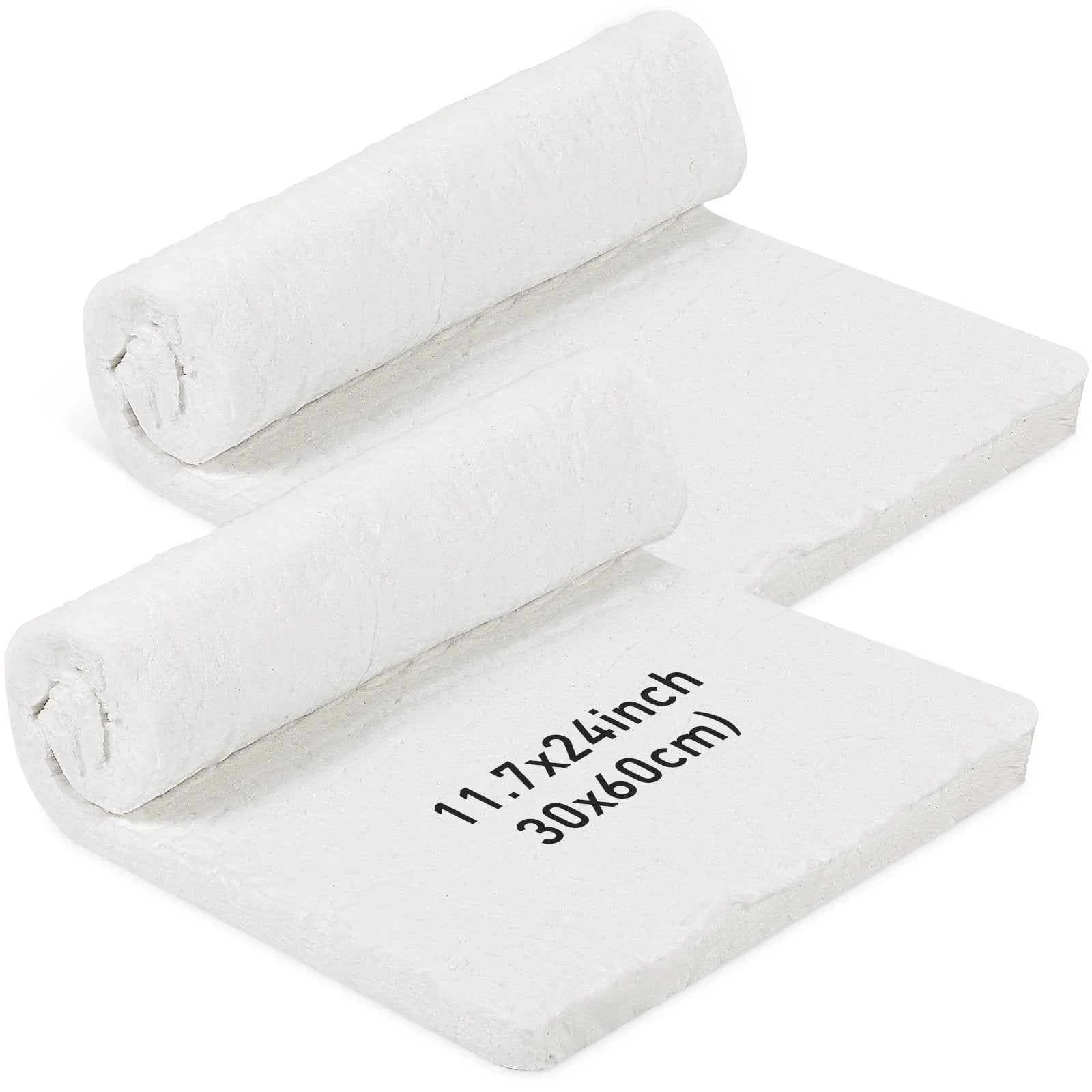 2 Pack Ceramic Fiber Insulation Blanket High Density 2400F Fireproof For Furnace Stoves Kilns Forges Fireplaces 24 X 12 X 1 Inches