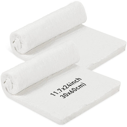 2 Pack Ceramic Fiber Insulation Blanket High Density 2400F Fireproof For Furnace Stoves Kilns Forges Fireplaces 24 X 12 X 1 Inches