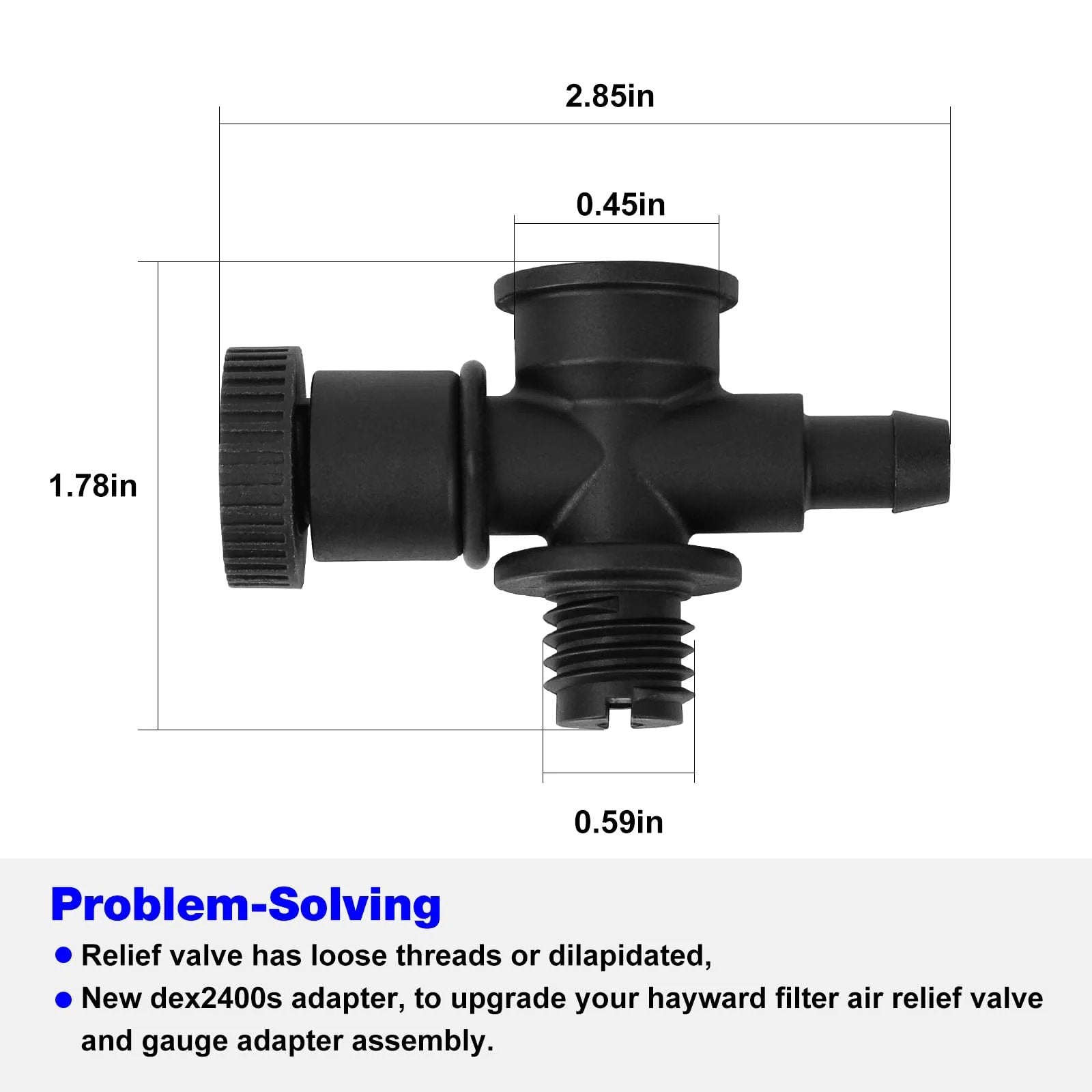 DEX2400S Filter Air Gauge Relief Valve Assembly Replacement for Hayward Pool Filters easy install no leak