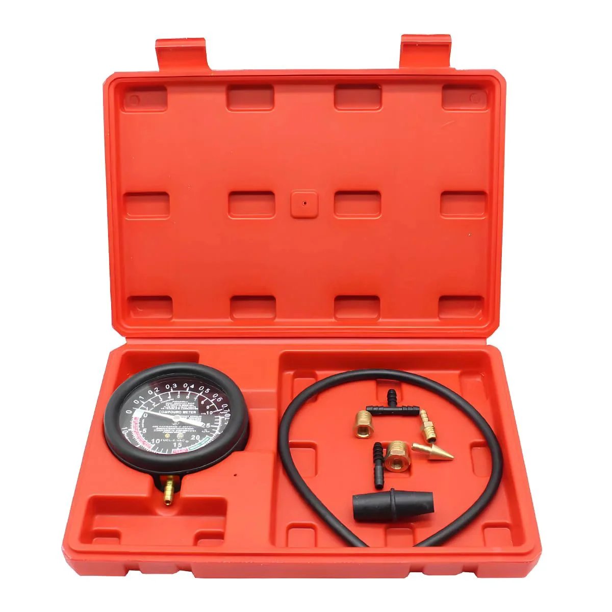 Pro Grade Fuel Pump And Vacuum Tester Gauge Kit For Cars And Carburetors Universal Pressure Testing Meters with case and accessories