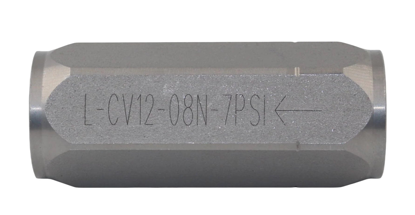 Inline Heavy Duty Hydraulic Check Valve 1/2 NPTF High Pressure Non Return Valve 5000 PSI Single Way Flow 12 GPM Zinc Nickel Plating
