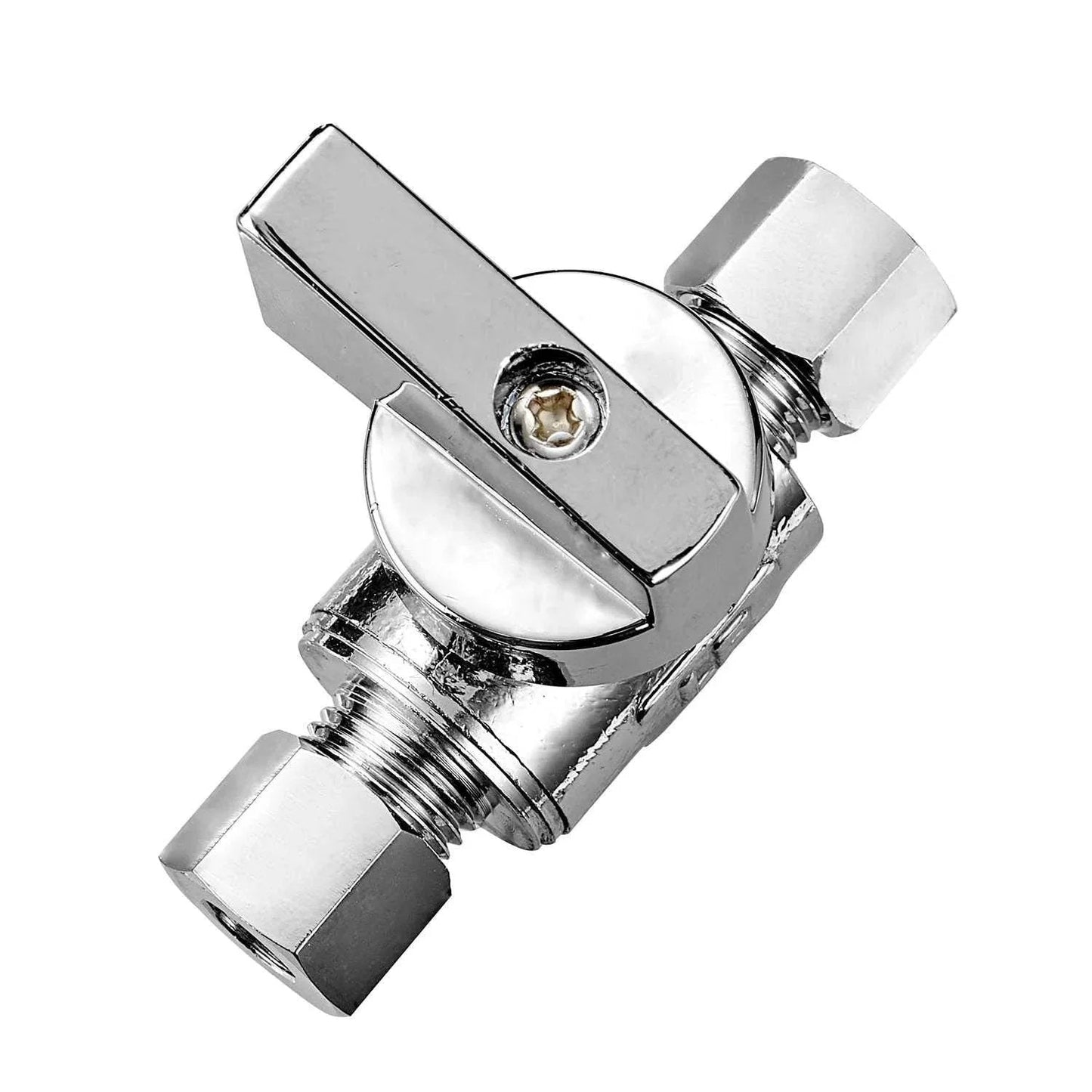 Premium Brass One Quarter Inch Compression Angle Valve Two Pack Chrome Finish Quarter Turn Water Shutoff Lead Free