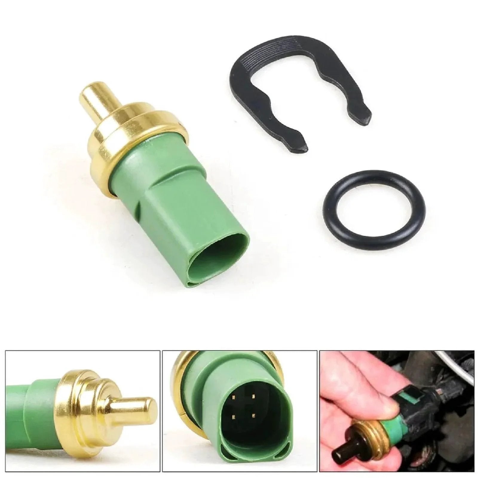 Engine Coolant Temperature Sensor For Audi And VW Cars 1998 2010 Direct Fit OEM Replacement Fits A3 A4 A6 A8 with clips and O-ring