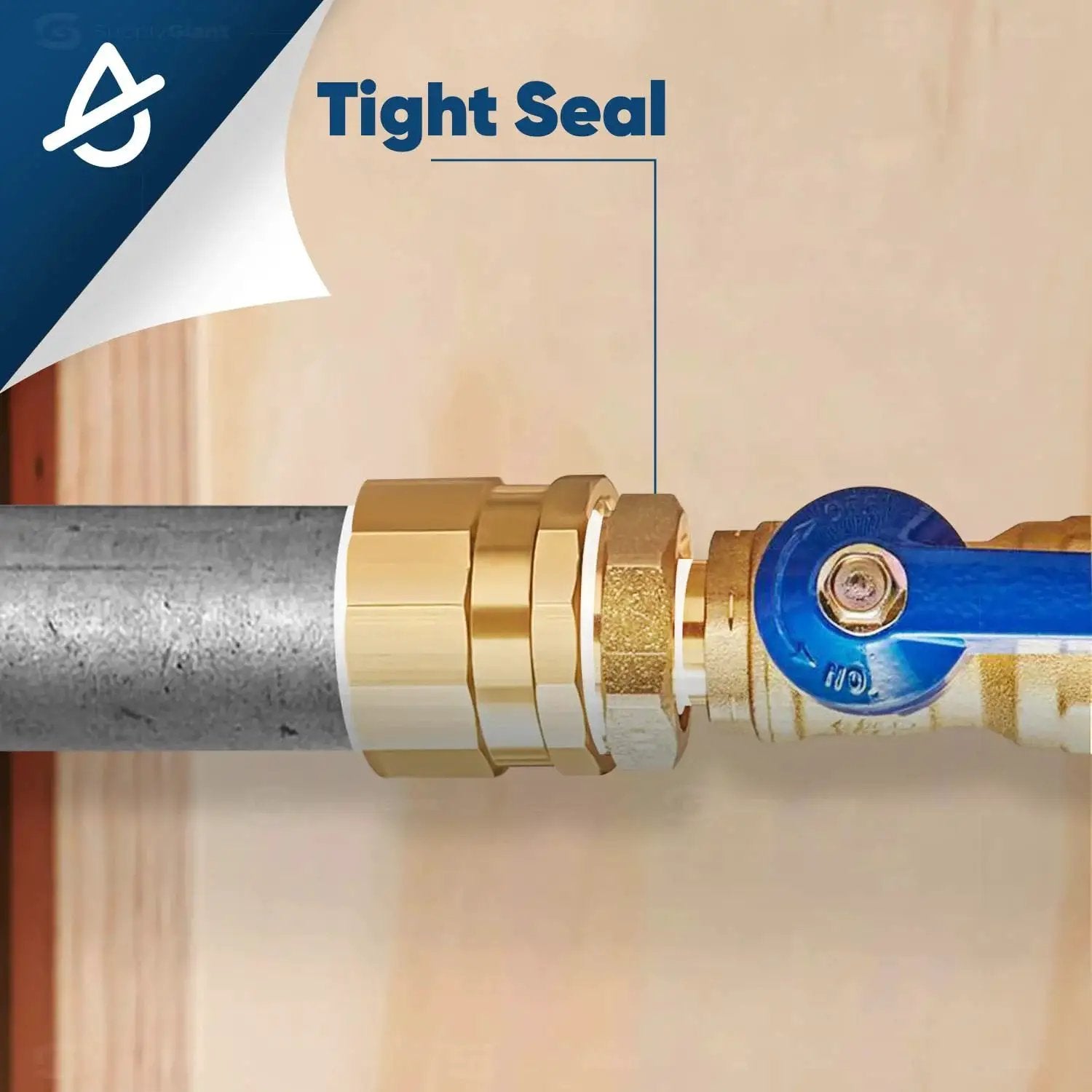 1 1/4 Inch Male NPT To 1 Inch Female NPT Brass Bushing With Hex Head Budget-Friendly Lead Free Fitting Installed on Pipe