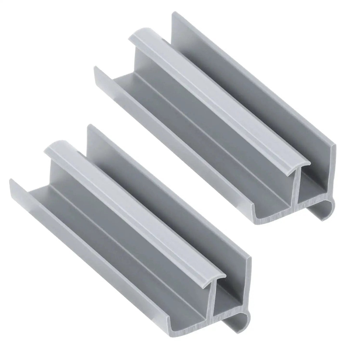Gray Sliding Shower Door Bottom Track For One Half Inch And Three Eighth Inch Track Grooves, Durable Replacement Two Pack