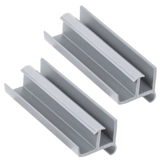 Gray Sliding Shower Door Bottom Track For One Half Inch And Three Eighth Inch Track Grooves, Durable Replacement Two Pack