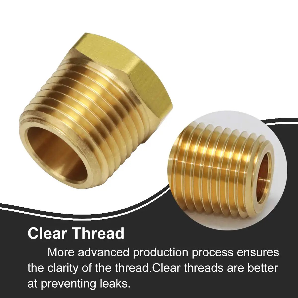 One Half Inch NPT Male To One Eighth Inch NPT Female Reducing Brass Pipe Fitting With Hex Head Bushing Adapter For Hose Conversion