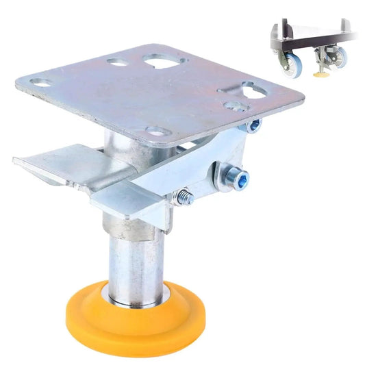 Heavy Duty Floor Lock For Carts With Adjustable Height Trolley Brake Manganese Steel Construction Supports Up To 220 Lbs TPU Pad