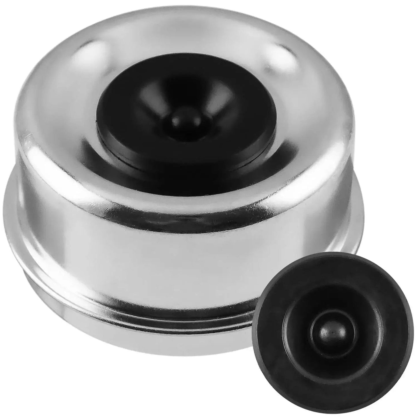 2.72 Inch Trailer Axle Dust Cap Kit With 4 Rubber Plugs For 7000 To 8000 Lb Axles And 8 On 6.5 Inch Hubs EZ Lube Compatible