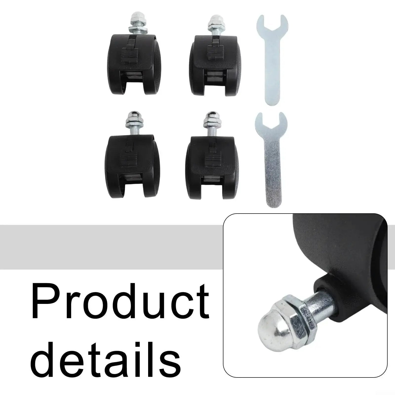 Replacement Wheels For Electric Oil Heater, 4 Pack Omni Directional Caster Wheels 40x30mm With 8mm Thread image, includes brake and tools