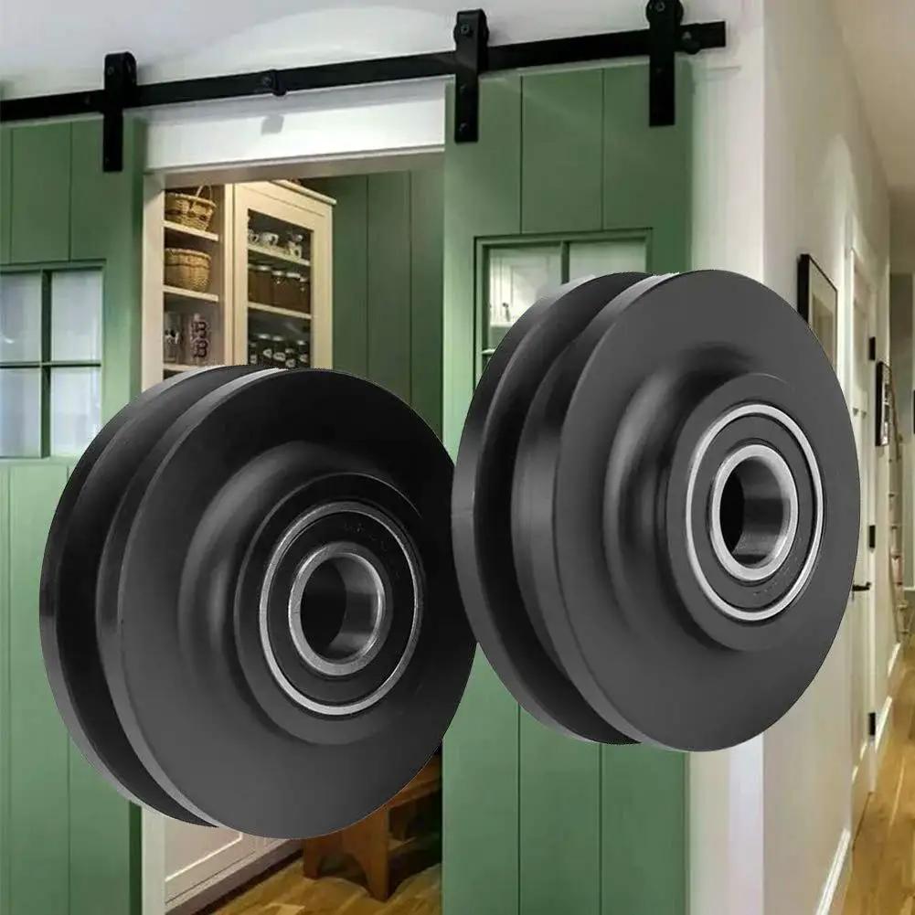 Two Pack Heavy Duty Cabinet And Window Pulley Roller Hardware Kit For Smooth Quiet Sliding Doors With Zinc Alloy And Nylon Wheels