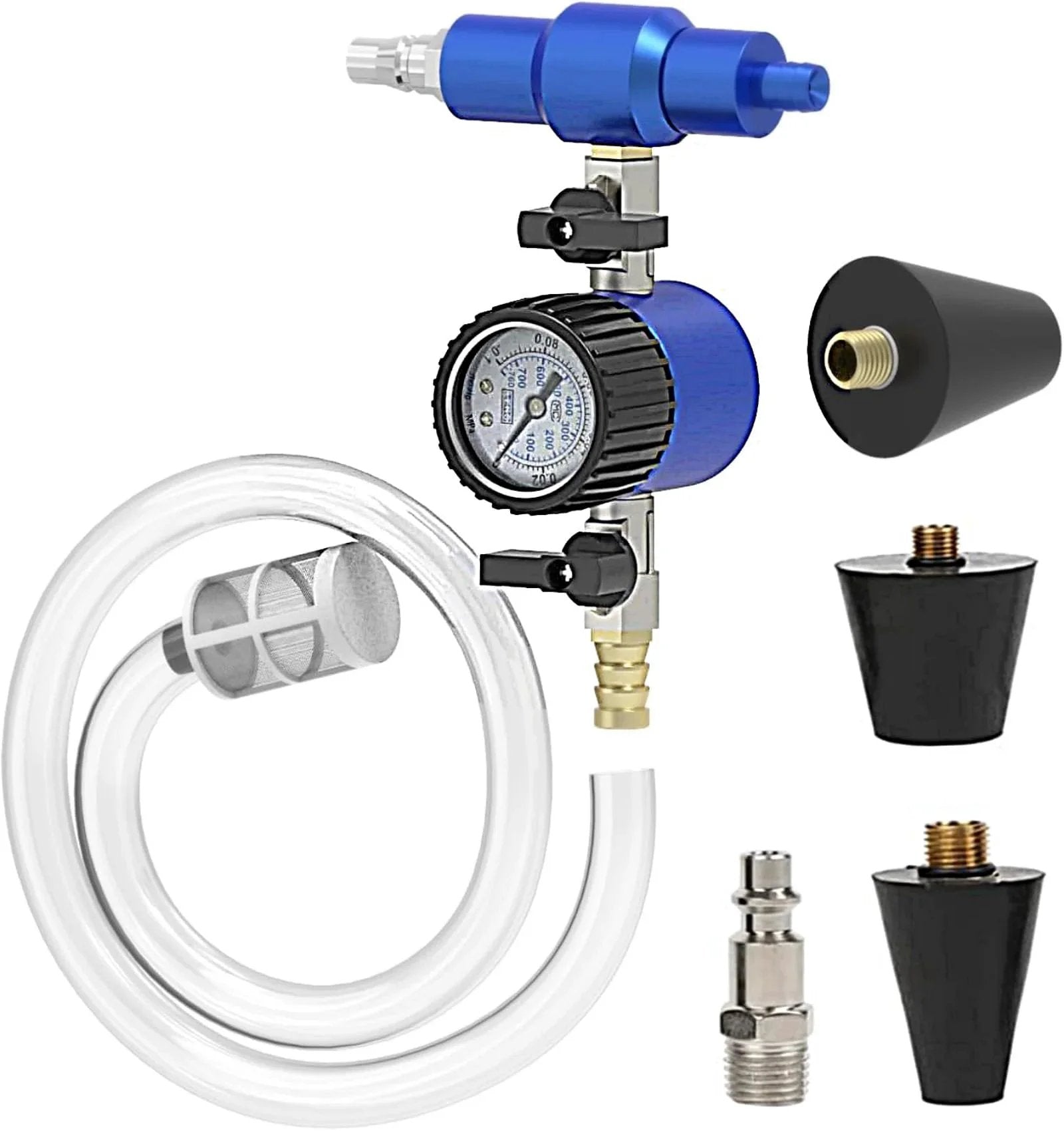 Coolant Refill Kit For Car Cooling System With Pressure Gauge Tester And 3 Size Adapters Easy Leaks Detection Quick Coolant Change MR CARTOOL Compatible