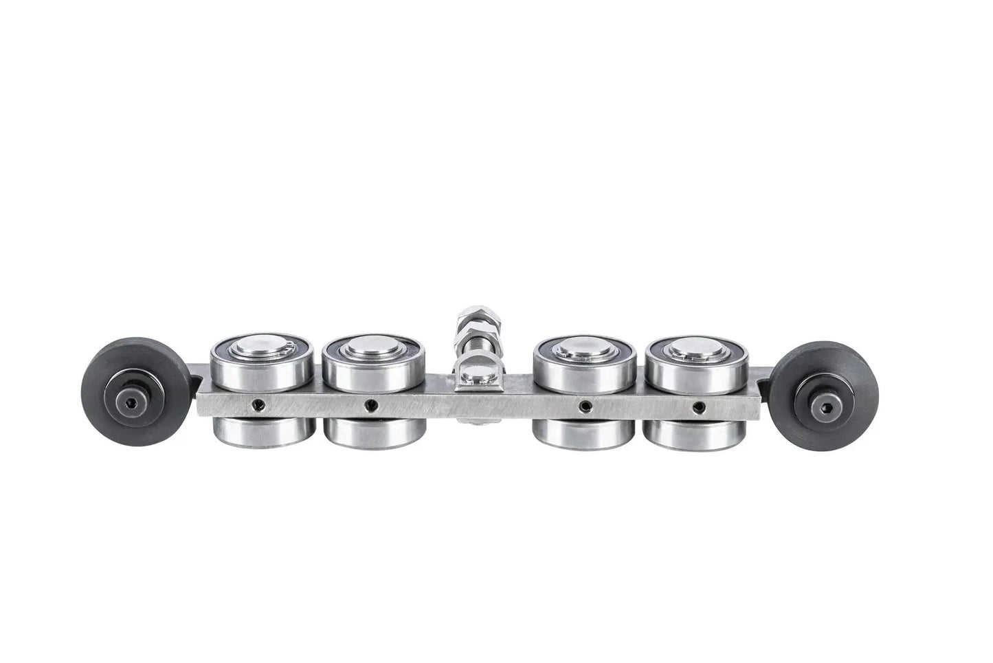 Sliding Gate Trolley Truck Assembly With Four Bearings And Eight Steel Wheels for heavy doors, industrial use, front view