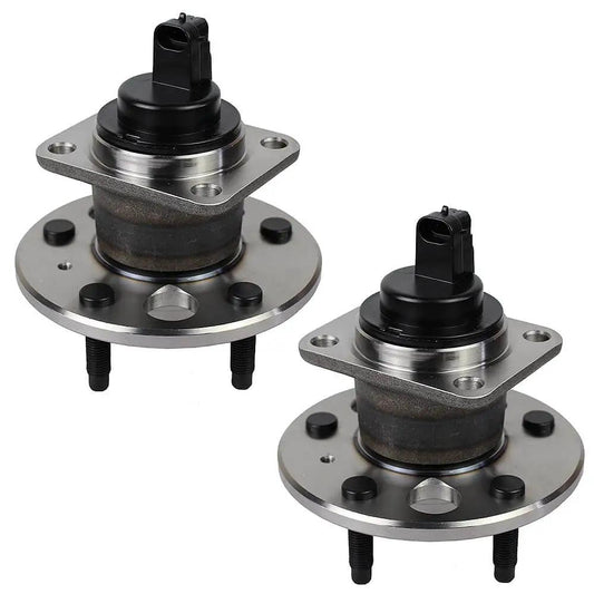 Pair Rear Wheel Hub & Bearing Assembly 512003 for Buick, Cadillac, Olds, Pontiac with ABS, showing 5-lug rear hub design