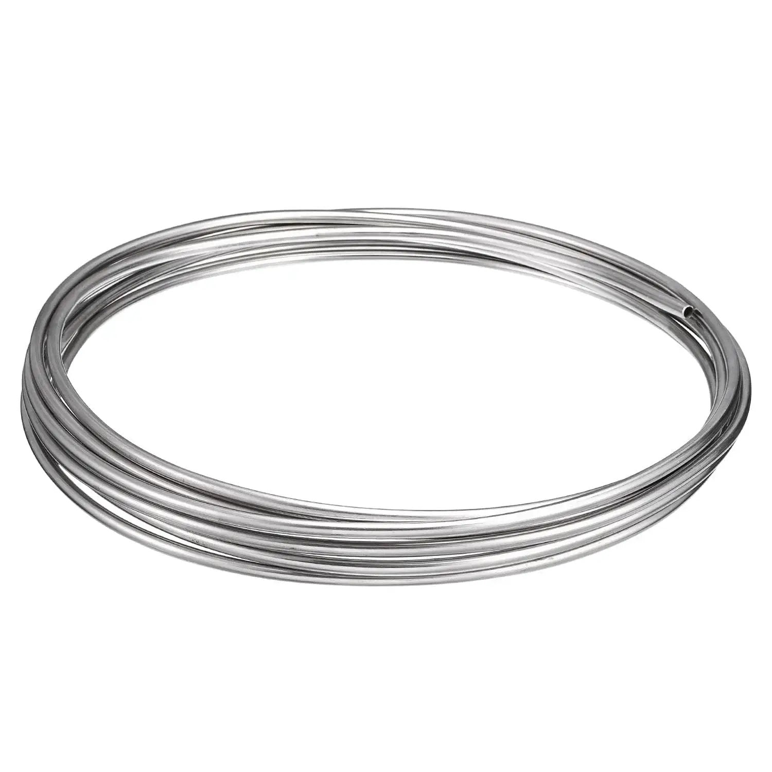 Coiled view of Workhorse Three Eighths Inch By Ten Feet 304 Stainless Steel Tubing Coil With Welded Construction for varied applications