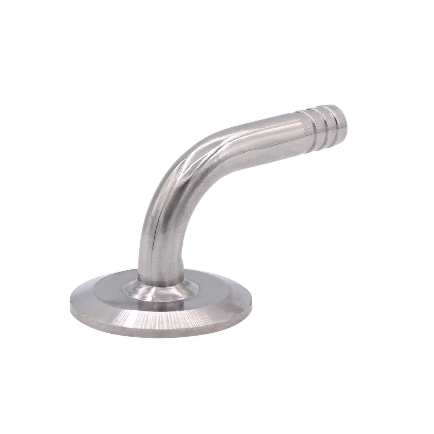 Sanitary Hose Barb Pipe Fitting 90 Degree Elbow For Rubber Hoses One Half Inch Barb 1.5 Inch Tri Clamp Ferrule 50.5mm Tube OD 12mm Dual End Hose