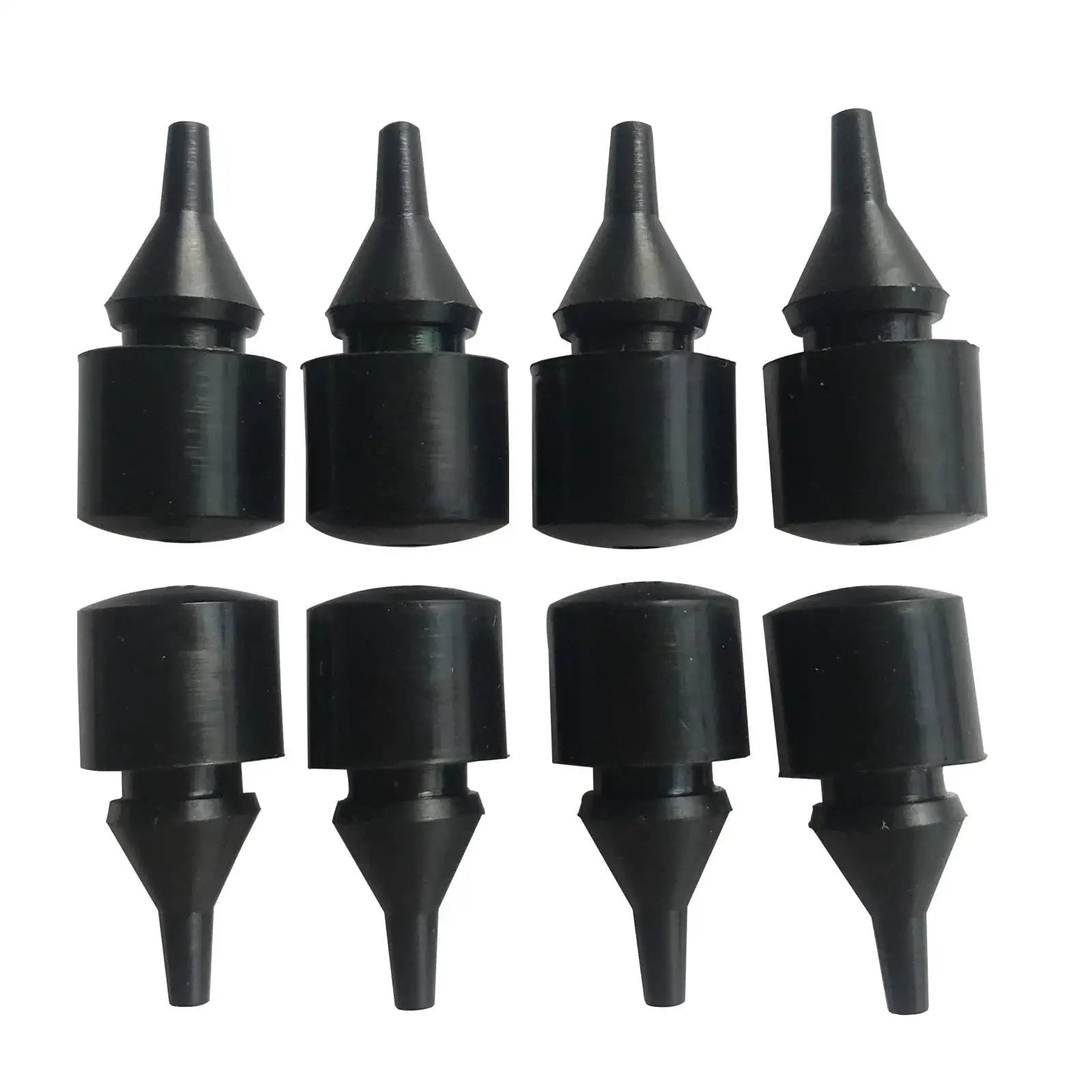 Eight Piece Fuel Tank Filler Door Rubber Bumper Set For GM Trucks And SUVs, black rubber bumpers front view