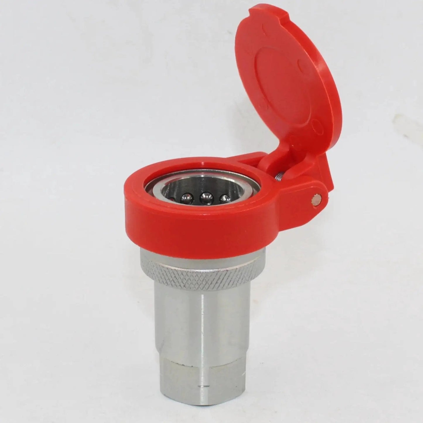 Half Inch Ag Hydraulic Tractor Quick Connect Couplers Set With Red Dust Caps, ISO7241-1A ISO5675 LSQ-S1-04, side view