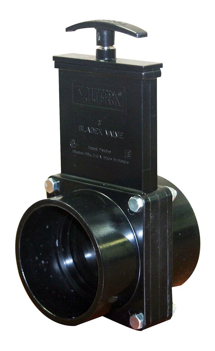 3 Inch ABS Gate Valve With Slip Connection For Quick Shutoff And Unrestricted Flow Black Easy Push Pull Operation For Liquids And Gases Durable ABS Construction Valterra 7301