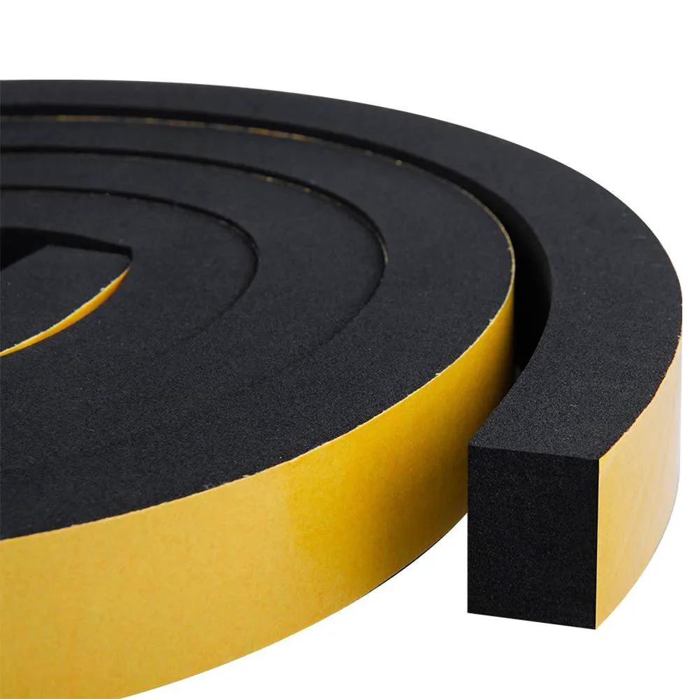 Weather Stripping Foam Tape 2 Pack 1 Inch Wide And Three Quarter Inch Thick With Adhesive For Doors And Automotive Air Conditioner Seal Easy Cut