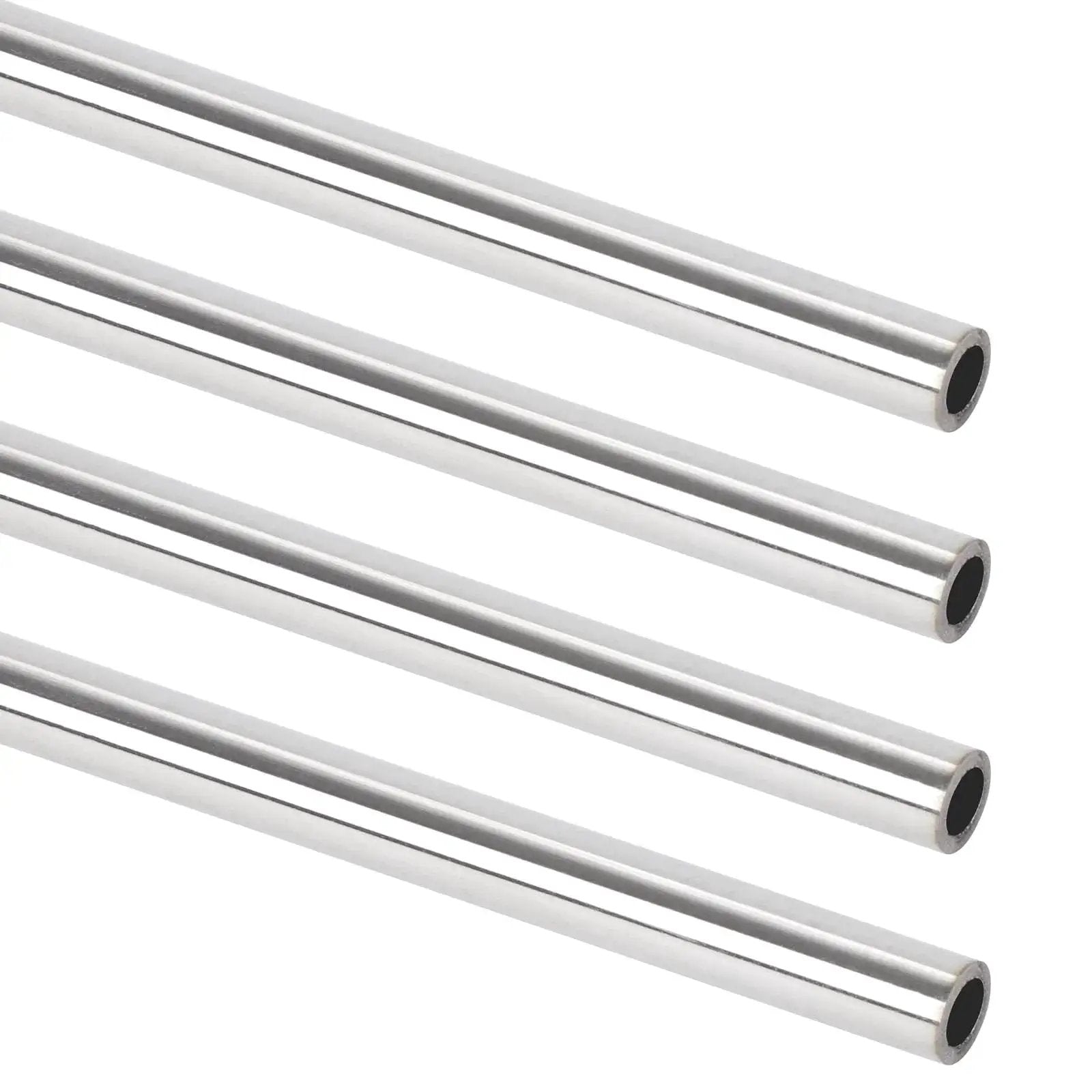 Durable 304 Stainless Steel Tube Half Inch OD Round Pipe Metal Tubing Ten Inch Length One Millimeter Wall Thick Four Pack