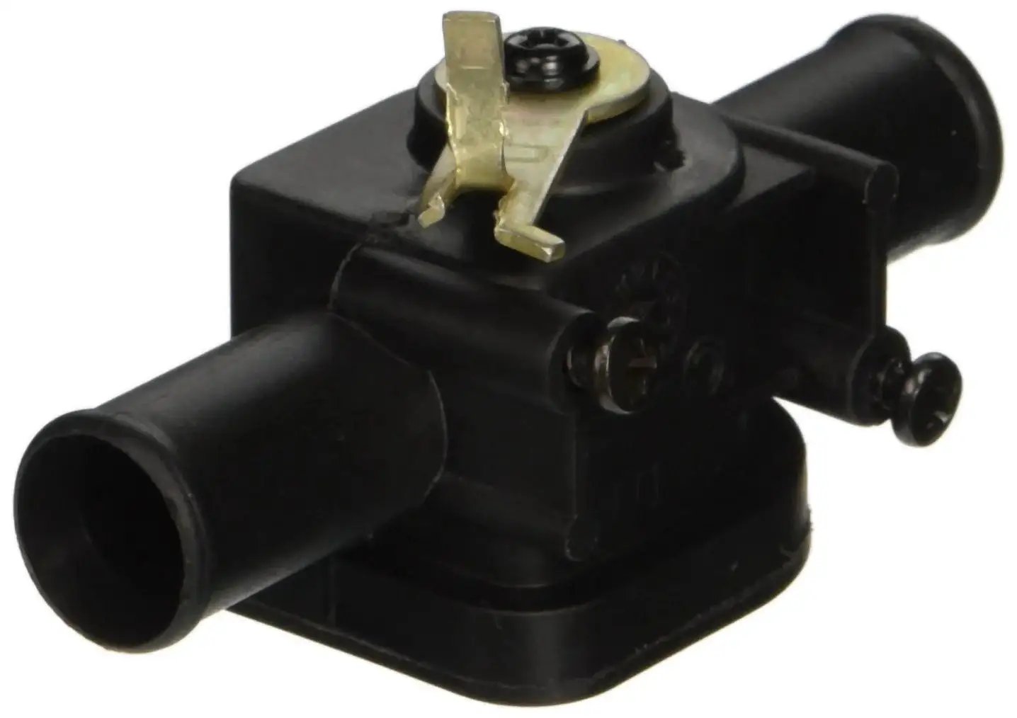 Cable Operated Non Bypass Pull To Open Heater Valve 74650 for cars trucks and SUVs, front view, durable black construction.