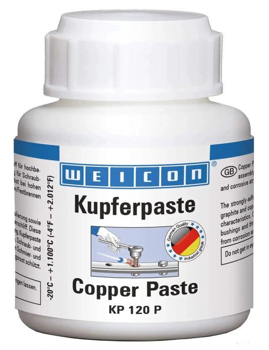 Copper Paste Anti Seize Lubricant For High Temperature Threads And Joints 4.2 Oz WEICON jar front view