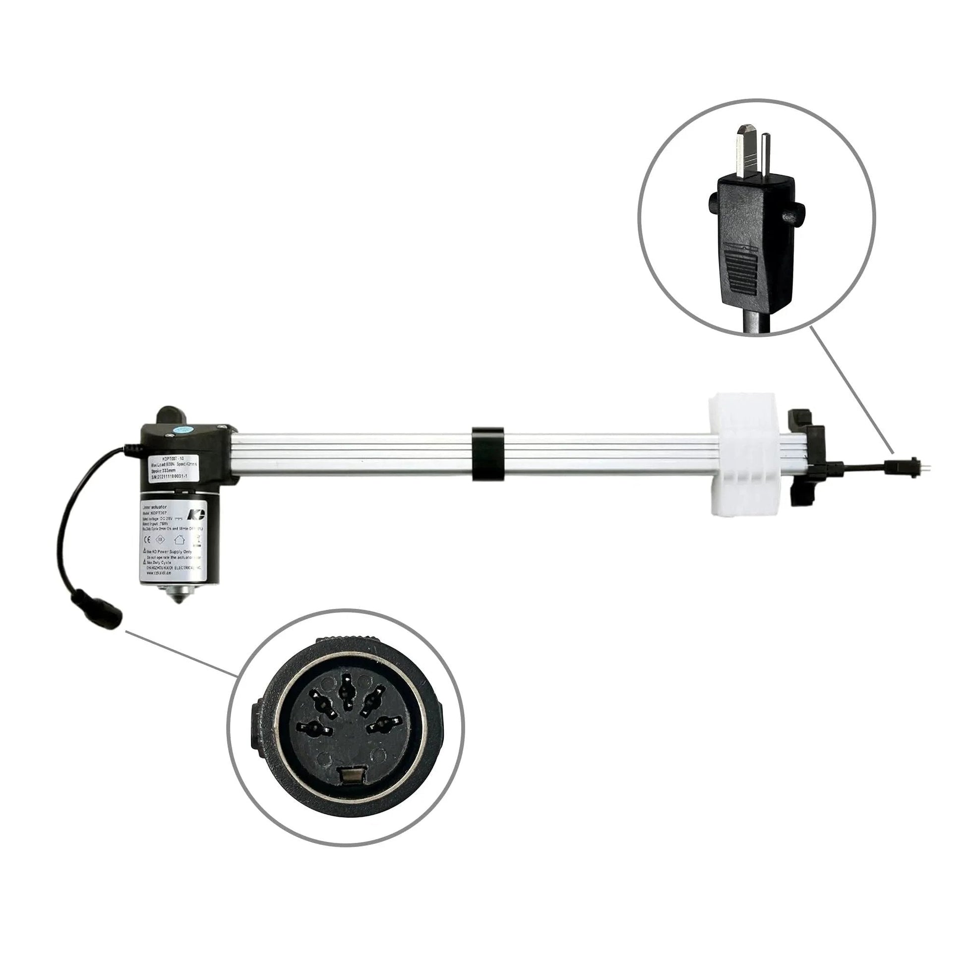 Power Recliner Lift Chair Actuator KDPT007-10 Replacement For KDPT005-2 With Kaidi Brand Motor visible with connections