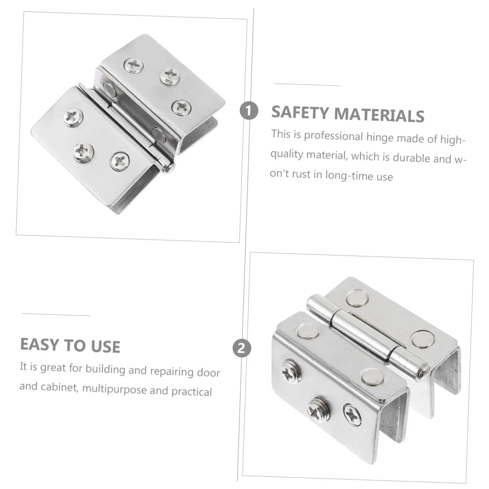 Double Side Glass Door Hinges Set In Stainless Steel For Wine Cabinets Beefy Heavy Duty High Load Bearing Capacity Precision Crafted