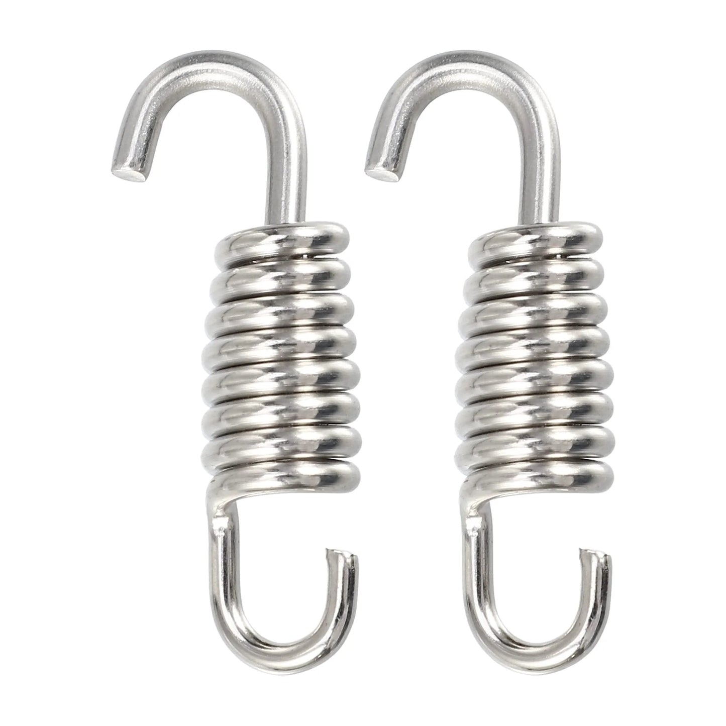 Two Pack Universal Motorcycle Exhaust Pipe Spring Set 43mm 1.69 Inch Stainless Steel Swivel Hook Design for Most Motorcycles Scooters ATVs
