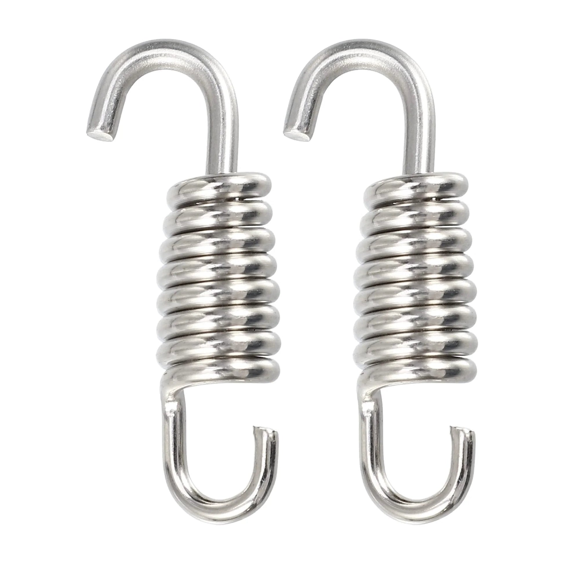 Two Pack Universal Motorcycle Exhaust Pipe Spring Set 43mm 1.69 Inch Stainless Steel Swivel Hook Design for Most Motorcycles Scooters ATVs