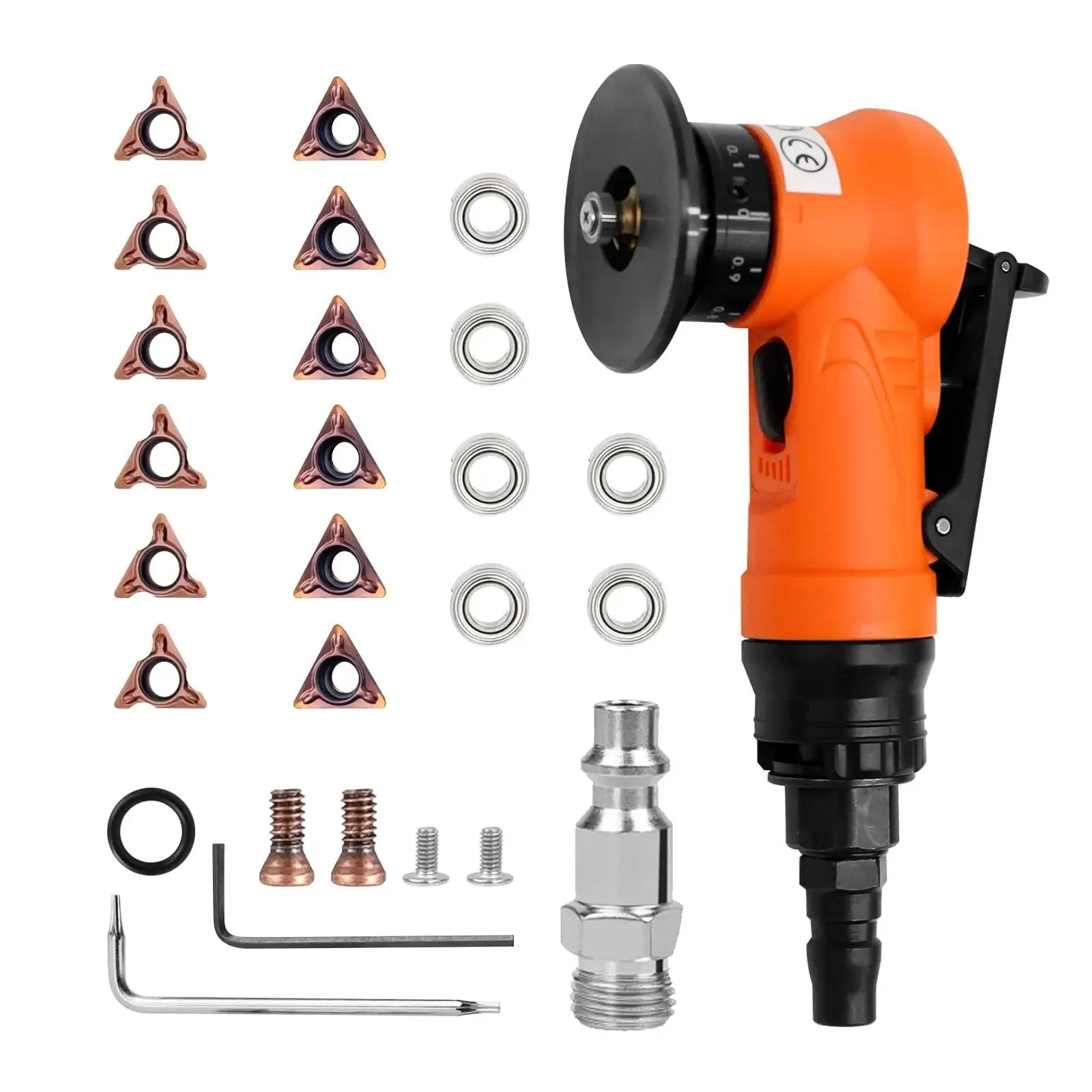 Dope Mini Pneumatic Deburring Tool Handheld Chamfering Grinder for Metal and Wood Beveling, 30000 RPM with accessories
