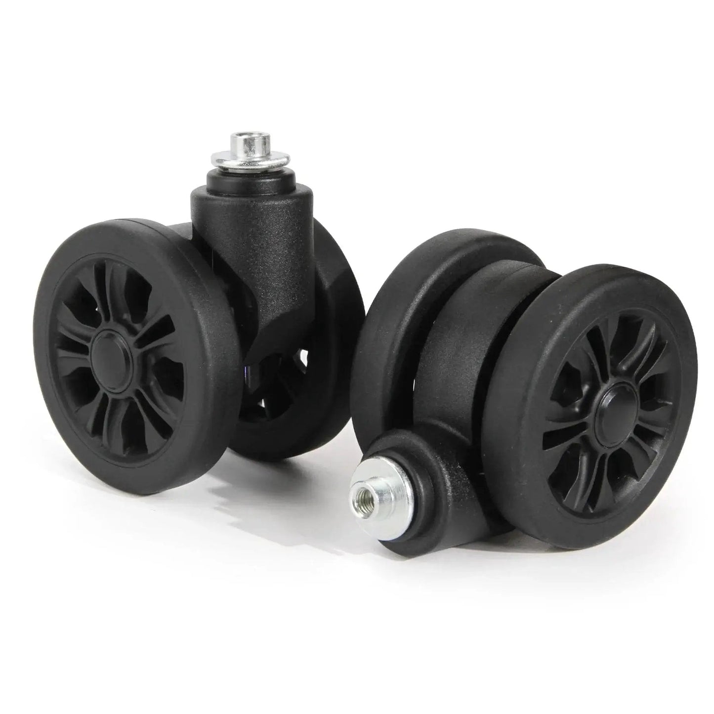 2 Pack Luggage Wheel Replacement Set For Suitcases, 55 Mm Diameter, 25 Mm Axle, Universal Silent 360 Degree Spinner Wheels