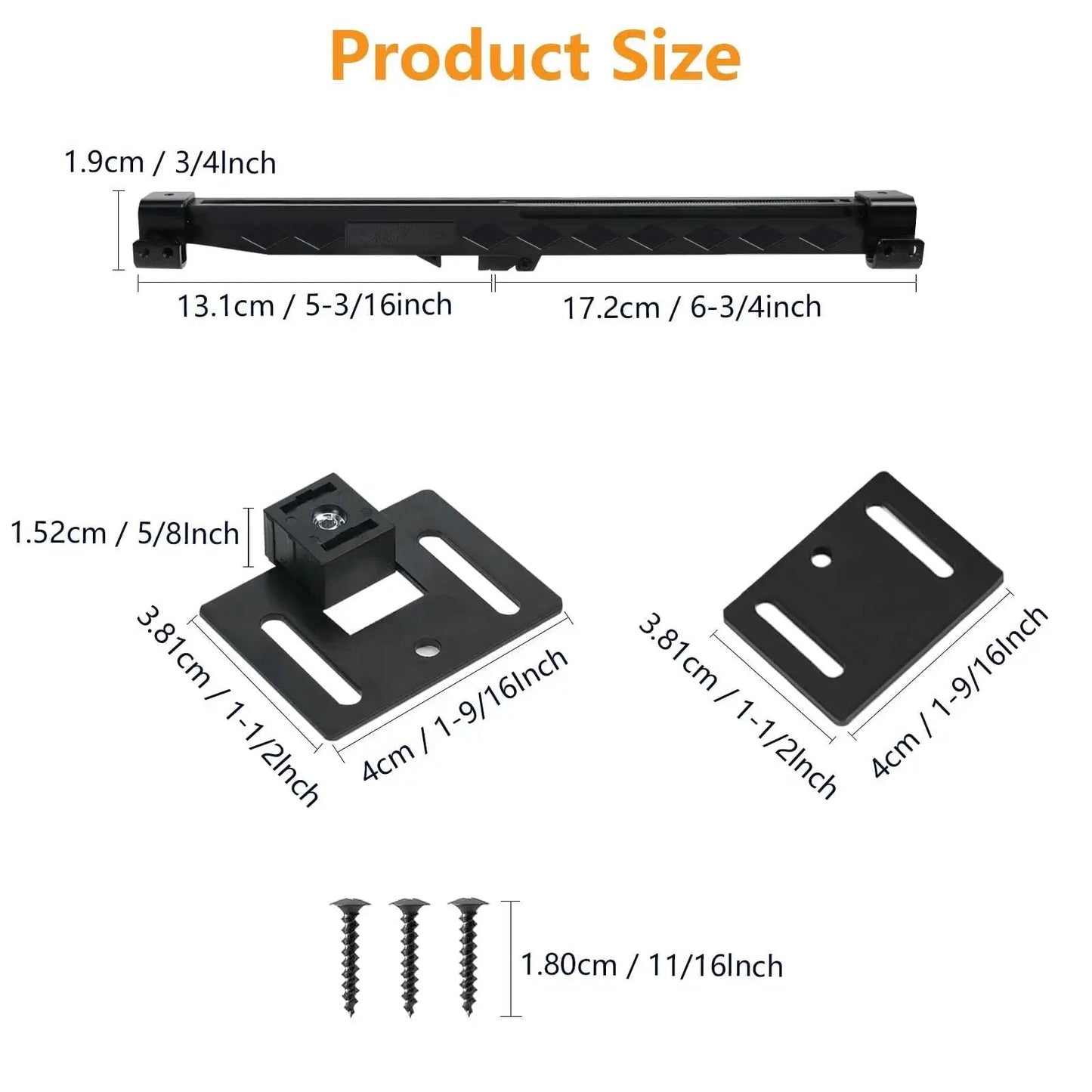Dimensions of Two Piece Barn Door Soft Close Kit No Drill Version For Sliding Barn Door Hardware