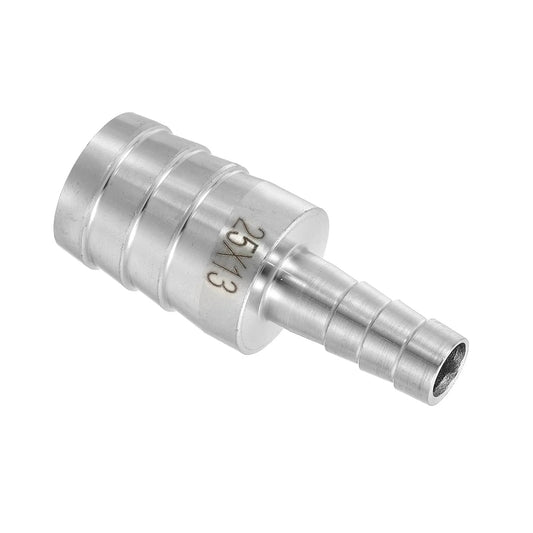 1 Inch To 1/2 Inch Hose Barb Reducer Fitting Made From 304 Stainless Steel Sanitary Pipe Adapter For Vacuum Systems And Industrial Connections Silver Finish