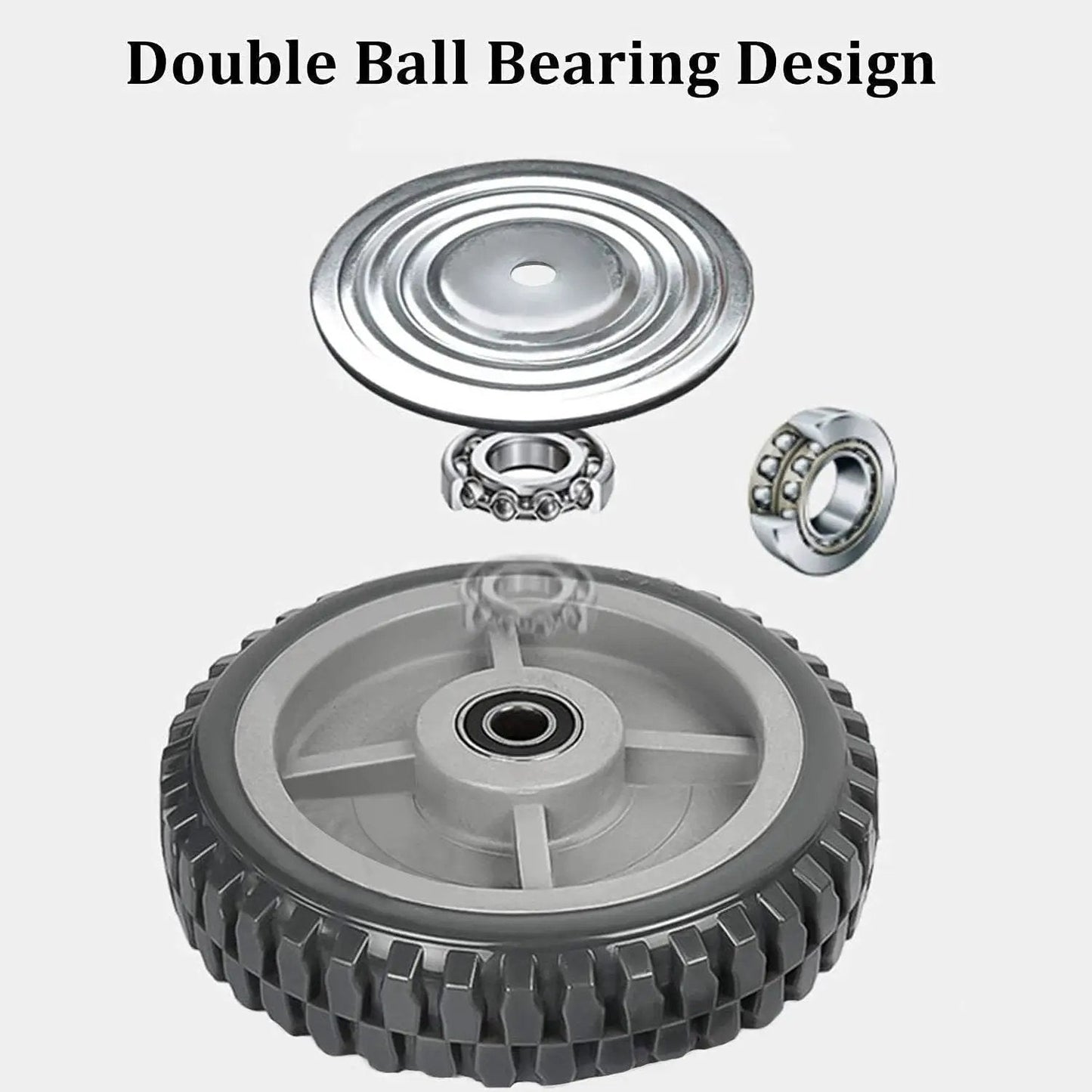 8 Inch Solid Caster Wheels Set Of 4 With Brakes For Heavy Duty Trolleys And Workbenches Non Slip Swivel Castors 1760 Lb Capacity Industrial Plate Casters 2 Swivel And 2 Fixed Ideal For Garage Shop Carts And Mobile Workbenches Durable PVC showing double ball bearing design
